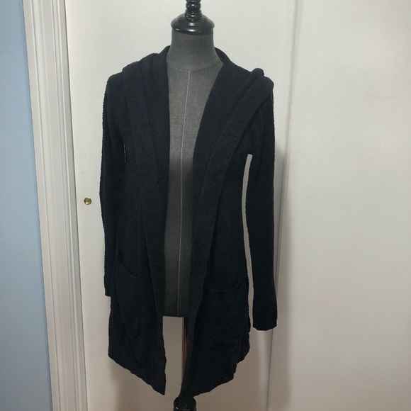 Barefoot Dreams Sweaters - Barefoot Dreams cozy chic lite hood black cardigan